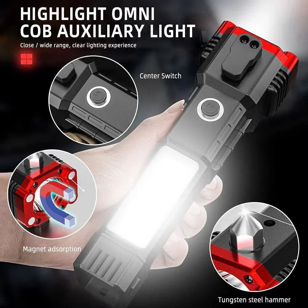 Rechargeable And Multifunctional Versatile High-power Led Flashlight