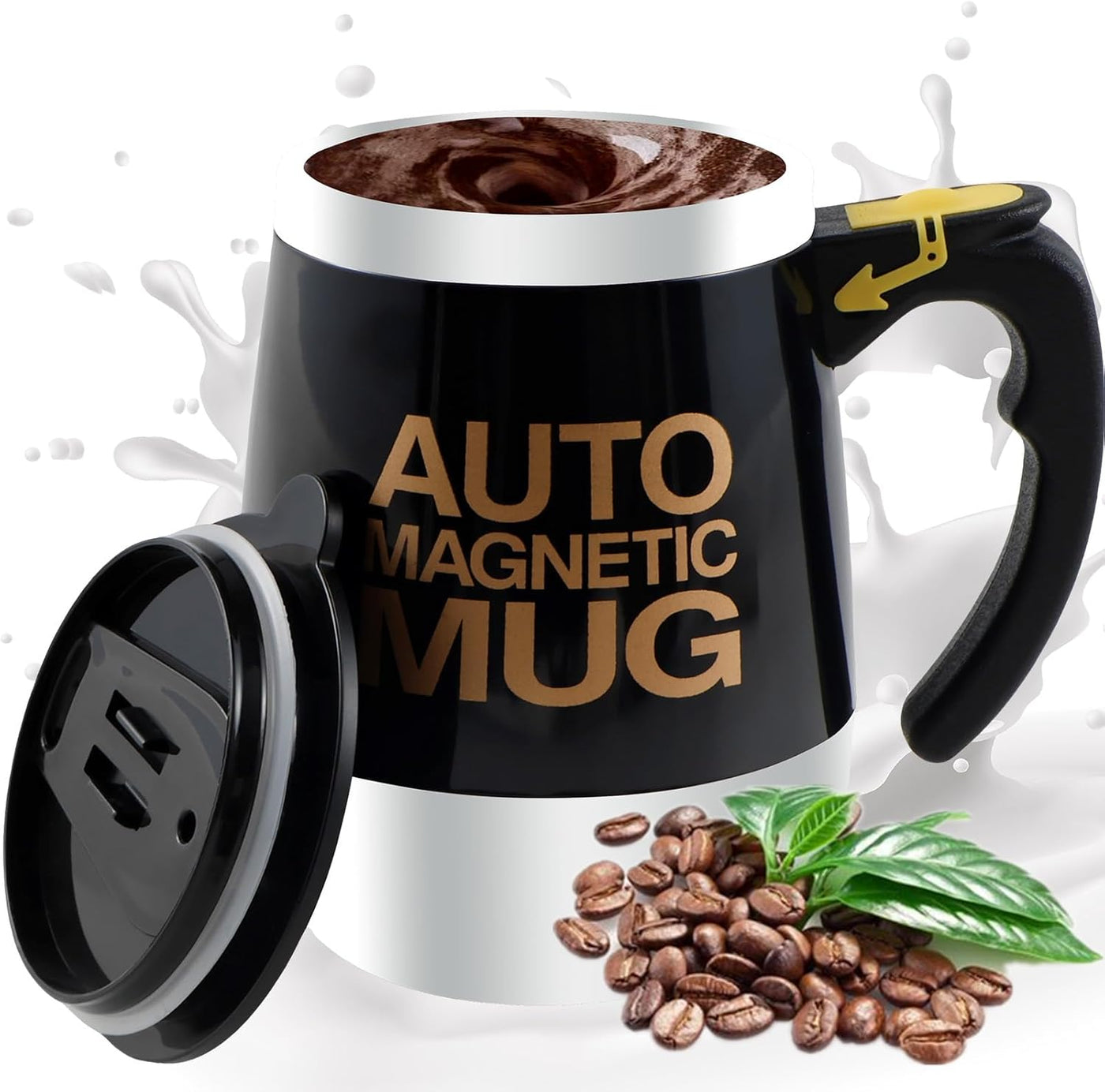 Auto Magnetic Mug Coffee Milk Mix  Stainless Steel