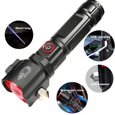 Rechargeable And Multifunctional Versatile High-power Led Flashlight