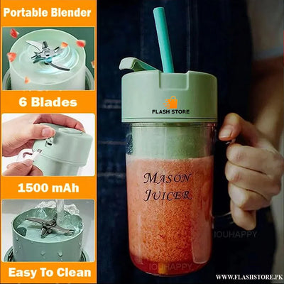 Mini Cordless Juicer Blender With Straw Cup