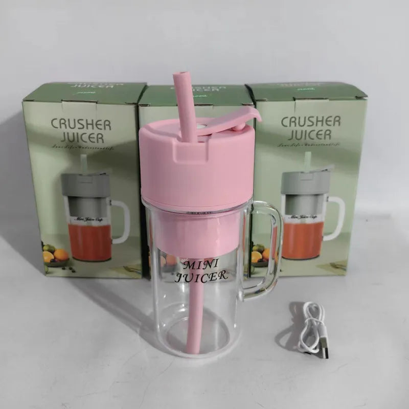 Mini Cordless Juicer Blender With Straw Cup